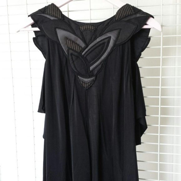 BCBG Maxazria Runway black draped top size small - statement designer blouse - Picture 1 of 5